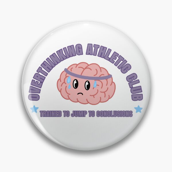 Item preview, Overthinking Athletic Club Sarcastic Brain Sticker⁠ designed and sold by Random Ink Society.