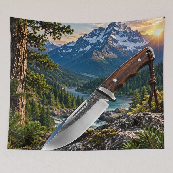 Item preview, Bushcraft knife mountain art designed and sold by urbanshop7.