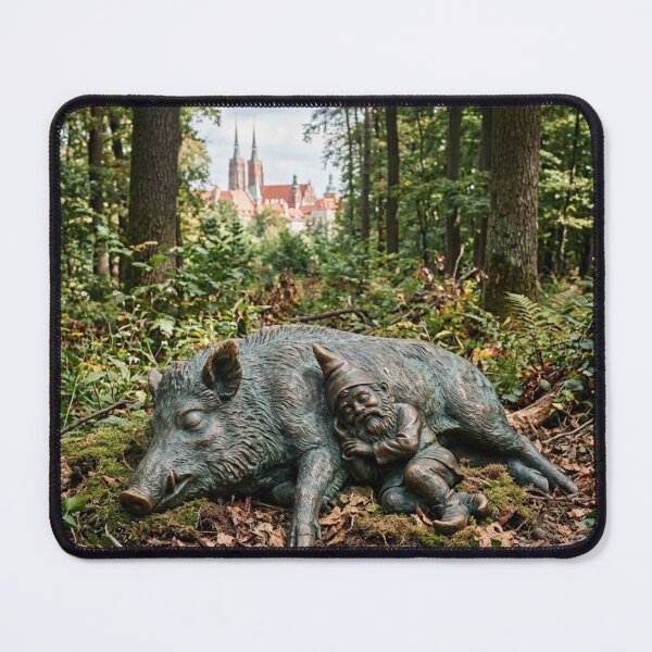Item preview, Sleepy Boar Gnome Bronze Sculpture Print – Forest Nap Gift, Poland Travel Decor designed and sold by Purrfecta.