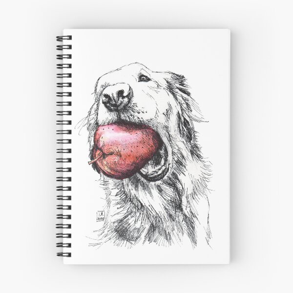 Item preview, Cute labrador dog ink drawing eating an apple designed and sold by art-tee-ua.