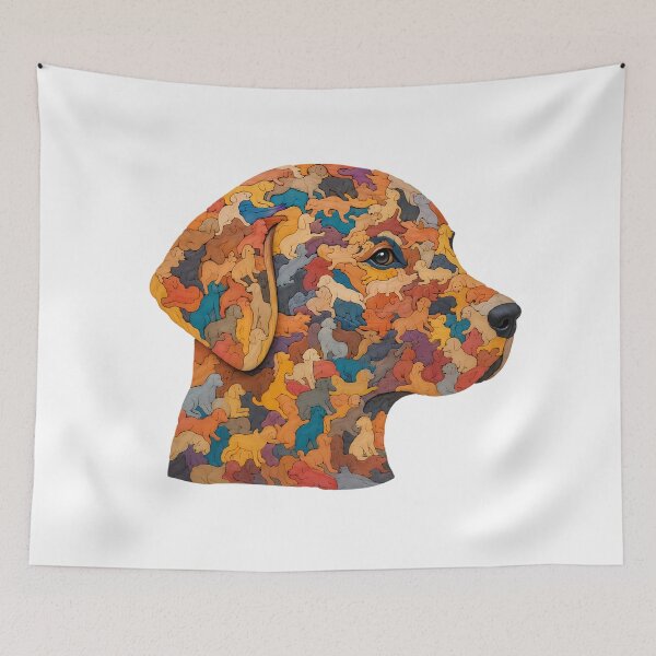 Item preview, Interlocking Wooden Dog Jigsaw Puzzle Art designed and sold by VisualVerseLab.