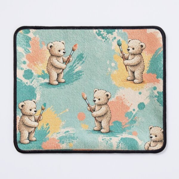 Item preview, Cute Little Artist Teddy Bears - Kids Fabric Design designed and sold by Nubian Style.