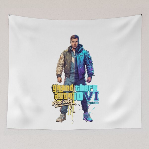 Item preview, Grand Theft Auto VI Vice City Neon Protagonist Graphic designed and sold by Alaric4you.