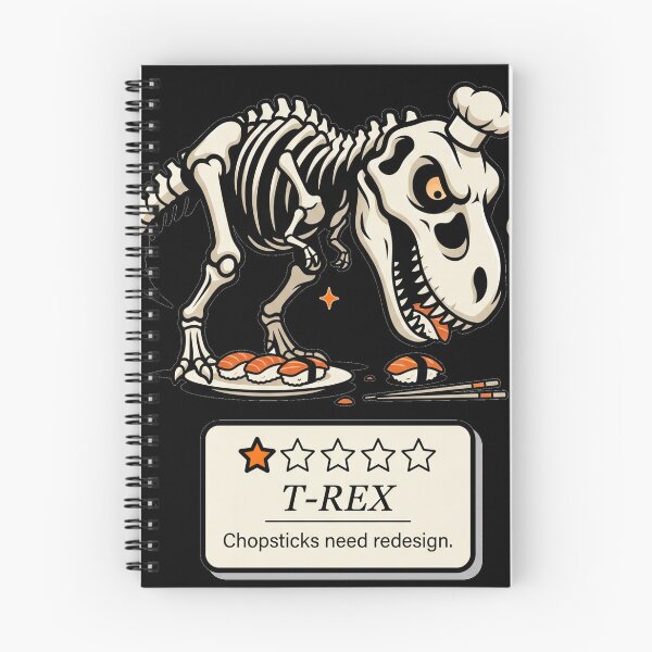 Item preview, T-Rex Chopsticks Review – Skeleton Sushi Critic designed and sold by mnkyride.