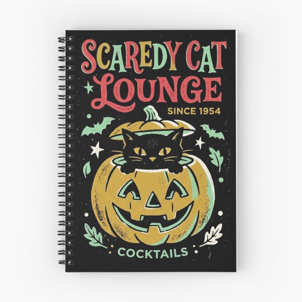 Item preview, Scaredy Cat Lounge Vintage Halloween Cocktail Bar Jack O Lantern Shirt designed and sold by TeNovaStudio ⭐⭐⭐⭐⭐.