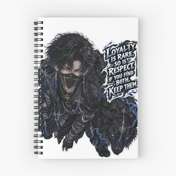 Item preview, Dark Anime Warrior Wolf Loyalty Respect Quote designed and sold by NovaToons.
