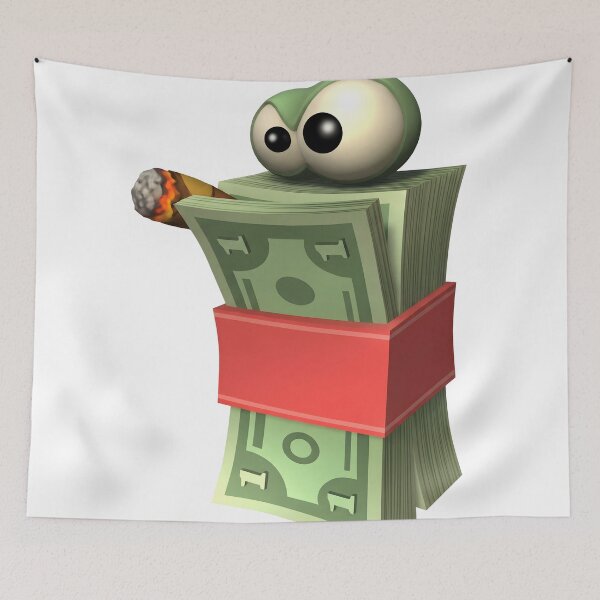 Item preview, Y2K Retro 3D Smoking Money Stack Hustle designed and sold by NostalgiaOS.