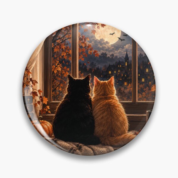 Item preview, Cozy Autumn Cats Under the Moon designed and sold by Mama Leenah.