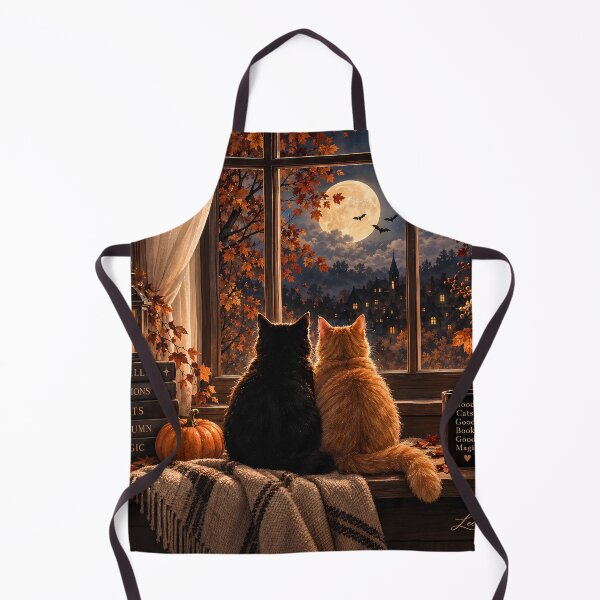 Item preview, Cozy Autumn Cats Under the Moon designed and sold by Mama Leenah.