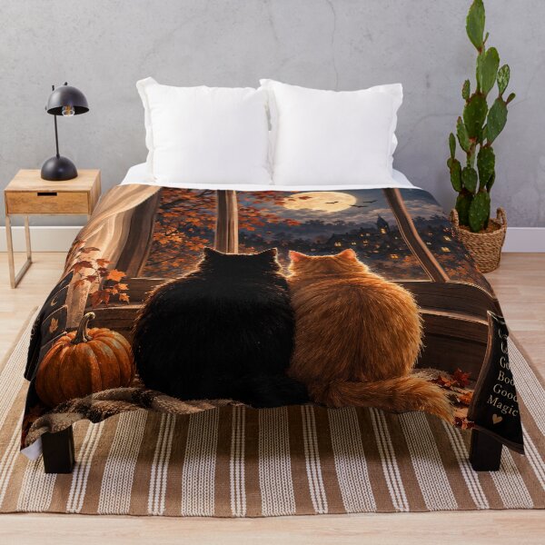 Item preview, Cozy Autumn Cats Under the Moon designed and sold by Mama Leenah.