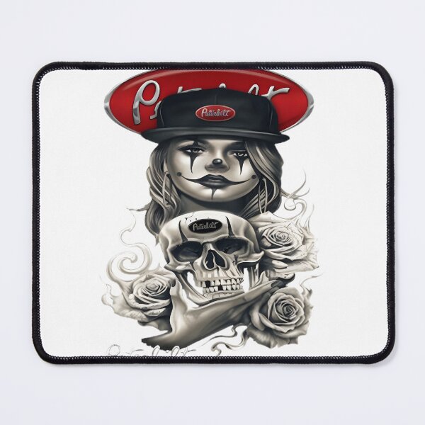 Item preview, Peterbilt Truck Art Featuring Chicano Clown Girl with Skull and Roses Design designed and sold by Dark Horse.