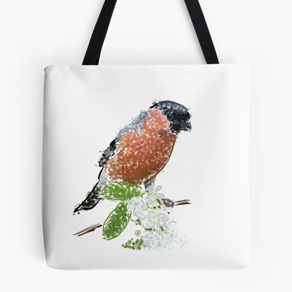 Item preview, Bullfinch on flowering branch designed and sold by TruemmerLiebe.