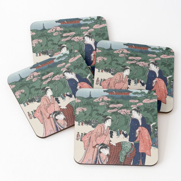 Item preview, Spring at the Temple - Ancient Japanese Illustration designed and sold by blackink-design.
