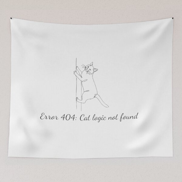 Item preview, Error 404 Cat Logic Not Found Art designed and sold by PrintforDesign.