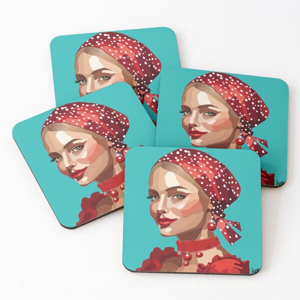 Item preview, Retro Fashion Woman | Polka Dot Headscarf Illustration designed and sold by Miranda Blur.