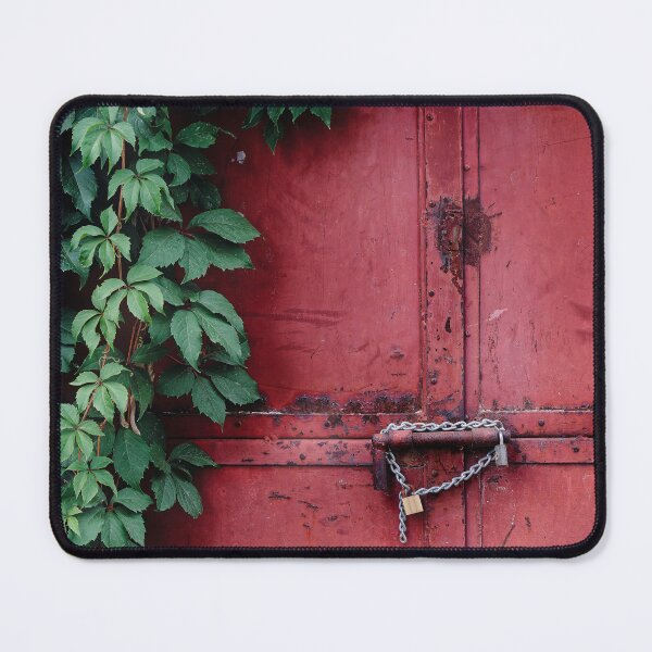 Item preview, Old Red Door with Chain and Vines designed and sold by Rabee Khalil Photography.
