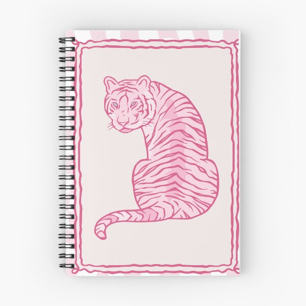 Item preview, Pink Tiger in Checkered Frame - Retro Trendy Preppy Art designed and sold by MiaBellaGirl.
