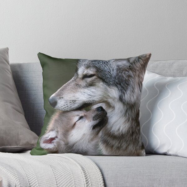 Item preview, Mother Wolf and Pup – Tender Woodland Wildlife Portrait designed and sold by WhimsyWink.
