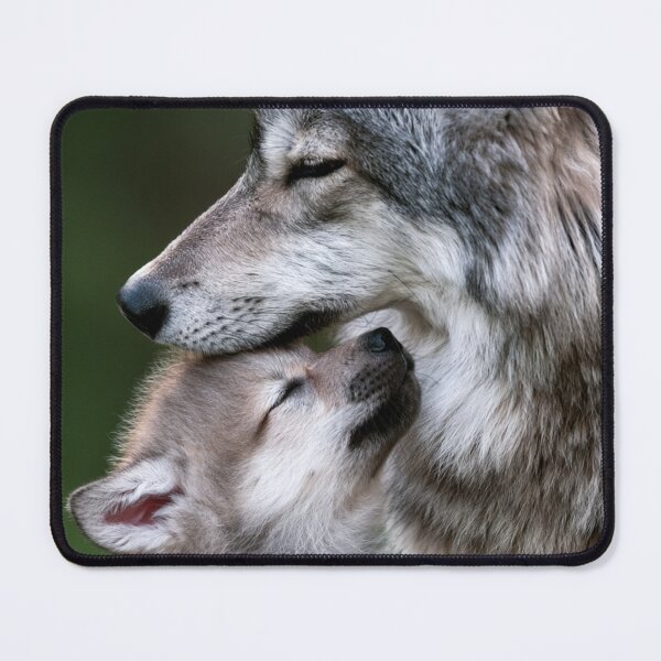 Item preview, Mother Wolf and Pup – Tender Woodland Wildlife Portrait designed and sold by WhimsyWink.