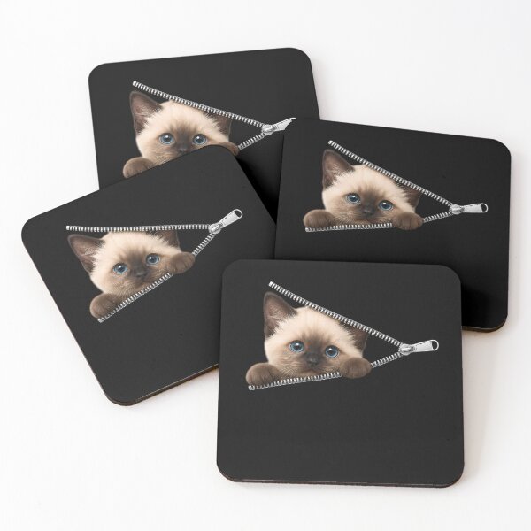 Item preview, Cute Kitten Peeking Zipper Cat Face designed and sold by M555888.