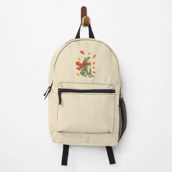Item preview, Autumn Frog with Red Scarf – Cozy Vintage Fall Art designed and sold by ZOHRR.
