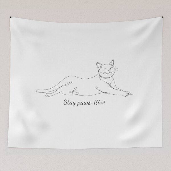 Item preview, Stay Paws-itive Smiling Relaxed Cat designed and sold by PrintforDesign.