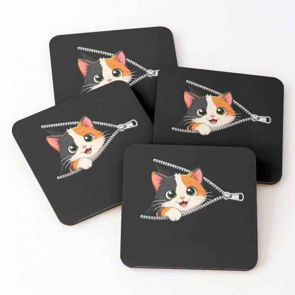 Item preview, Cute Kitten Peeking Zipper Cat Face designed and sold by M555888.