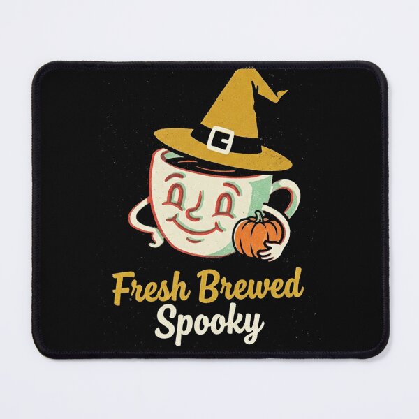 Item preview, Fresh Brewed Spooky Vintage Rubber Hose Coffee Cup Witch Hat Halloween Shirt designed and sold by TeNovaStudio.
