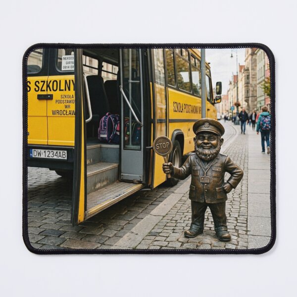 Item preview, School Bus Driver Gnome Art Print – Charming Bus Driver Gift, Poland Travel Decor designed and sold by Purrfecta.
