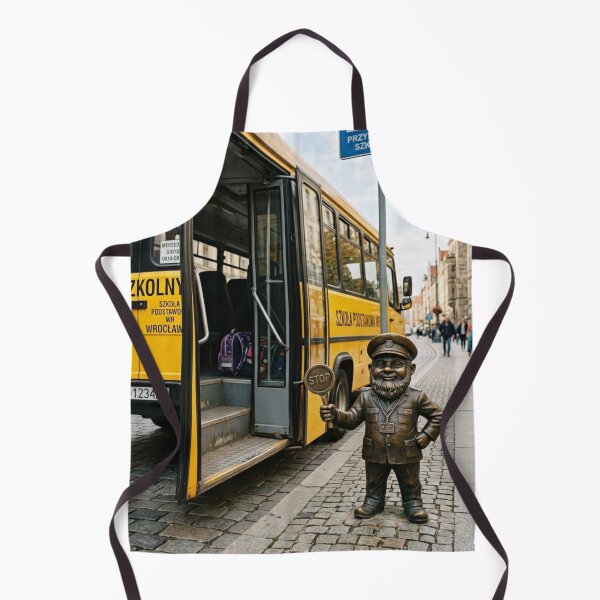 Artikelvorschau, Kunstdruck mit Schulbusfahrer-Gnom – Charmantes Geschenk für Busfahrer, Reisedeko für Polen entworfen und verkauft von Purrfecta.