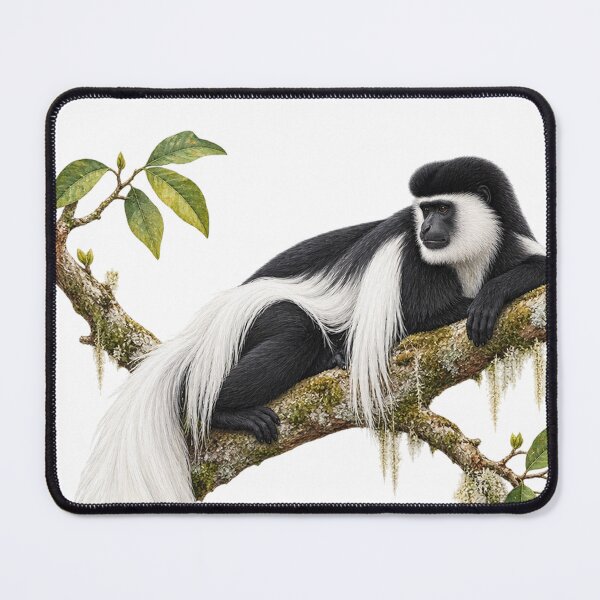 Item preview, Angola Colobus of Western Rwanda Digital Watercolour designed and sold by FurusatoGallery.