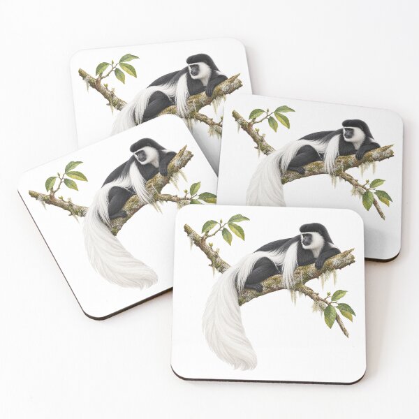 Item preview, Angola Colobus of Western Rwanda Digital Watercolour designed and sold by FurusatoGallery.