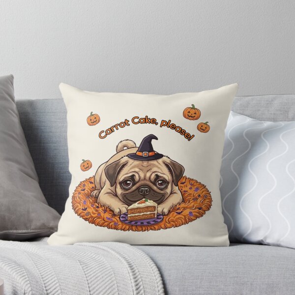 Item preview, Funny Fawn Pug Halloween - Carrot Cake please! - Cute Witch Dog designed and sold by The-NOKU-Co.