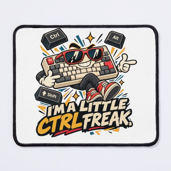 Item preview, Funny Ctrl Freak Keyboard Computer Geek Retro Design designed and sold by NovaMoodCo.