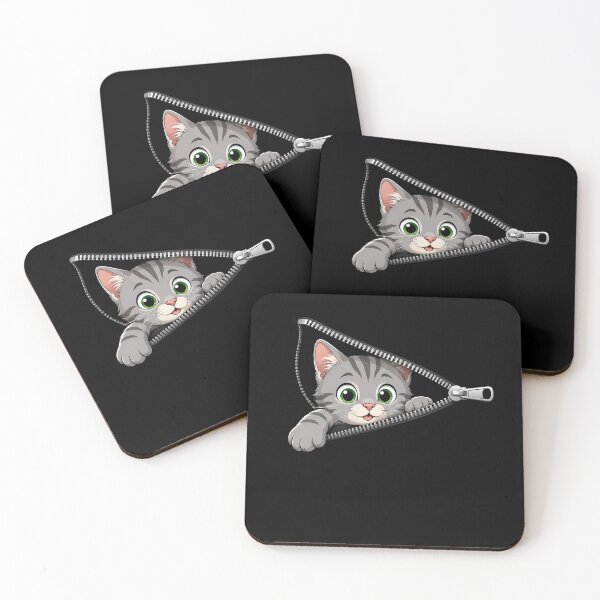 Item preview, Cute Kitten Peeking Zipper Cat Face designed and sold by M555888.