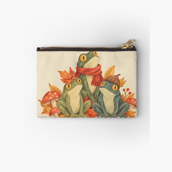 Item preview, Autumn Frog Trio – Cozy Vintage Fall Art designed and sold by ZOHRR.