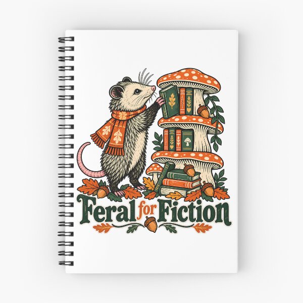 Item preview, Gift for Book Lover, Funny Bookworm Shirt, Opossum Lover Gift, Feral for Fiction Shirt, Librarian Gift, Reader Gift for Her, Bookish Gift designed and sold by PRINYOS.