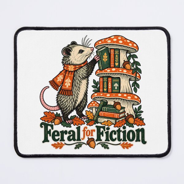 Item preview, Gift for Book Lover, Funny Bookworm Shirt, Opossum Lover Gift, Feral for Fiction Shirt, Librarian Gift, Reader Gift for Her, Bookish Gift designed and sold by PRINYOS.