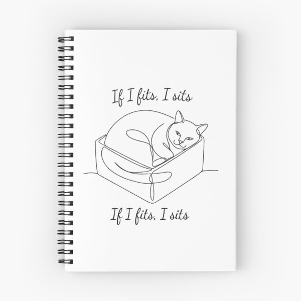 Item preview, If I Fits I Sits Box Cat Line Art designed and sold by PrintforDesign.