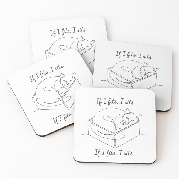 Item preview, If I Fits I Sits Box Cat Line Art designed and sold by PrintforDesign.