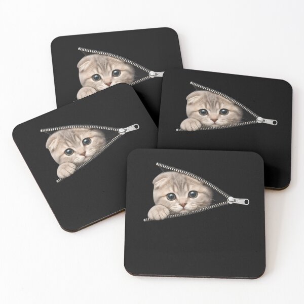 Item preview, Cute Kitten Peeking Zipper Cat Face designed and sold by M555888.