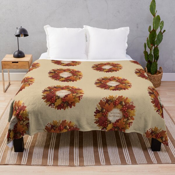 Item preview, Welcome September Autumn Wreath Minimalist Cozy Fall Aesthetic Classic Design designed and sold by ORIGINS LINES.