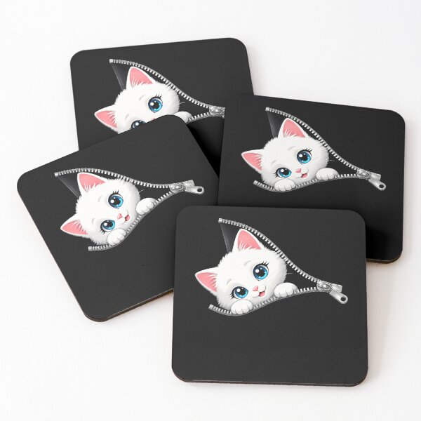 Item preview, Cute Kitten Peeking Zipper Cat Face designed and sold by M555888.