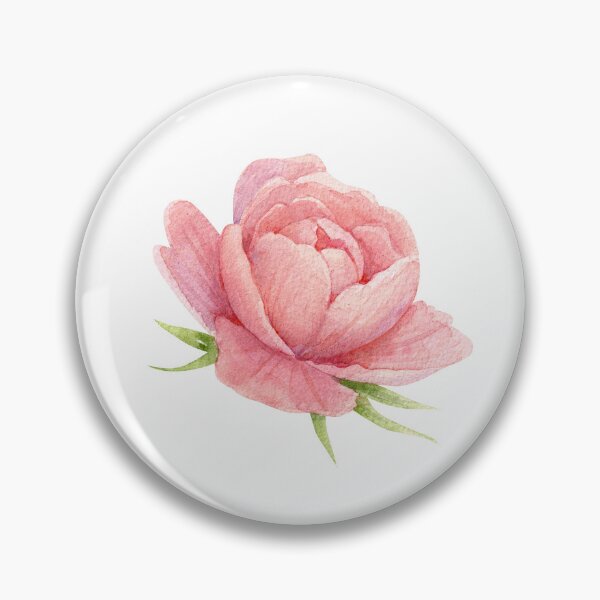 Item preview, Pink Peony Flower with Green Leaves  designed and sold by White Rabbit Design .