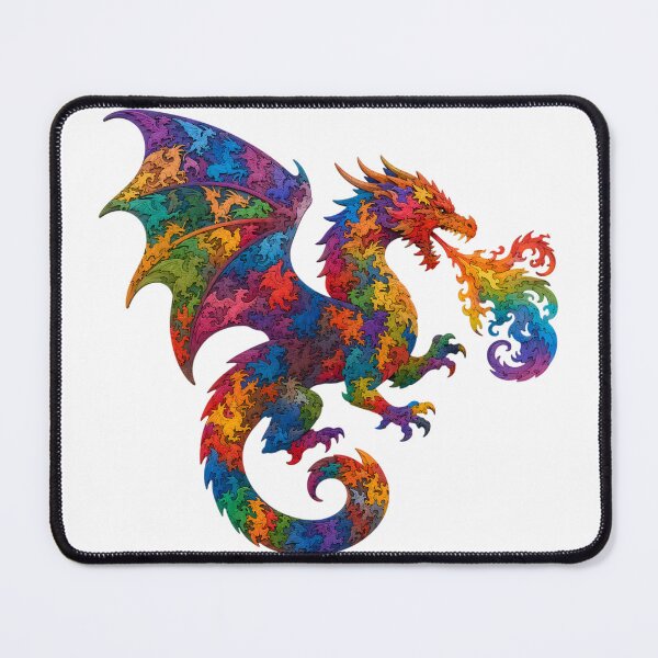Item preview, Interlocking Wooden Dragon Jigsaw Puzzle Mythical Art Silhouette designed and sold by VisualVerseLab.