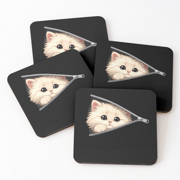 Item preview, Cute Kitten Peeking Zipper Cat Face designed and sold by M555888.