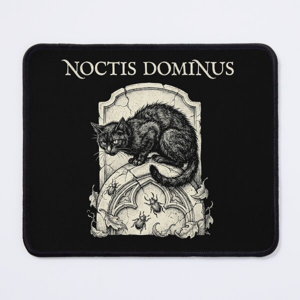Item preview, Noctis Dominus Black Cat Gothic Headstone Engraving Dark Academia Shirt designed and sold by TeNovaStudio ⭐⭐⭐⭐⭐.