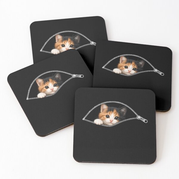 Item preview, Cute Kitten Peeking Zipper Cat Face designed and sold by M555888.