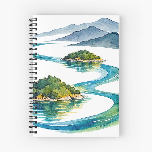 Item preview, Lake Kivu Island Motif Digital Watercolour designed and sold by FurusatoGallery.