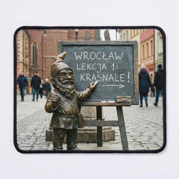 Item preview, Chalkboard Teacher Gnome Art Print – Cheerful Teacher Gift, Poland Travel Decor designed and sold by Purrfecta.